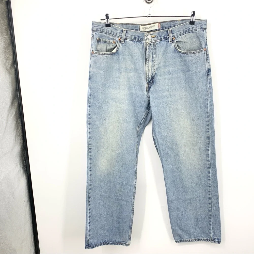Levis Men Size 40 x 29 Jeans 505 Regular Fit Straight Light Pants Cotton Y2K 05 - Picture 1 of 8